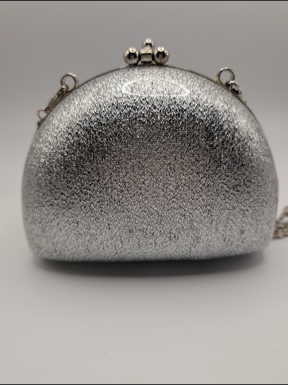 Silver Metallic Evening Clutch Handbag
